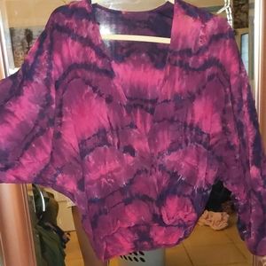 Planet blue tie dye crop long sleeve